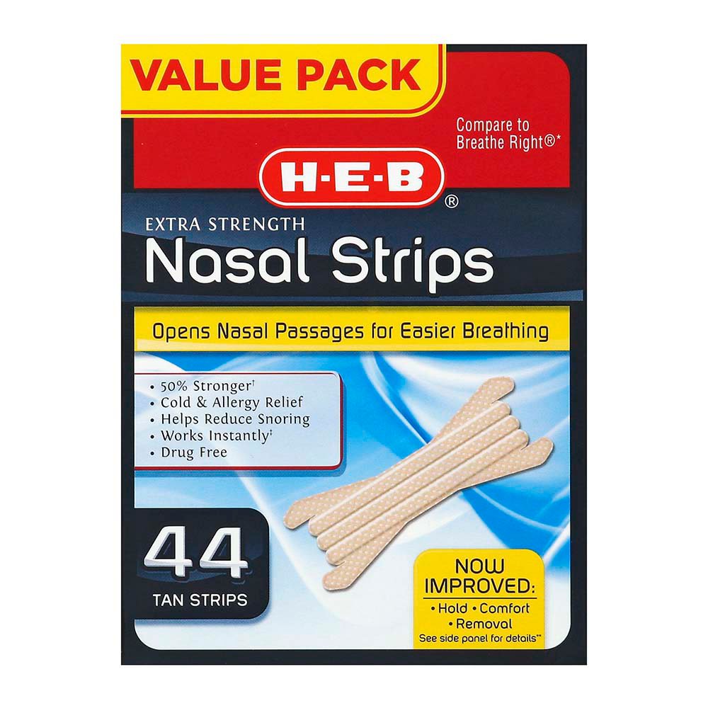 HEB Extra Strength Tan Nasal Strips Value Pack Shop Sinus
