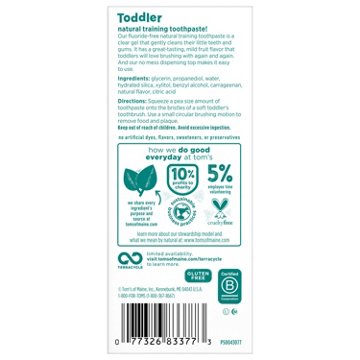 Tom's of Maine Toddler Fluoride - Free Training Toothpaste