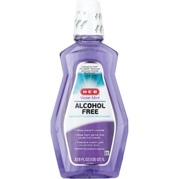 H-E-B Alcohol Free Anticavity Mouthwash - Violet Mint