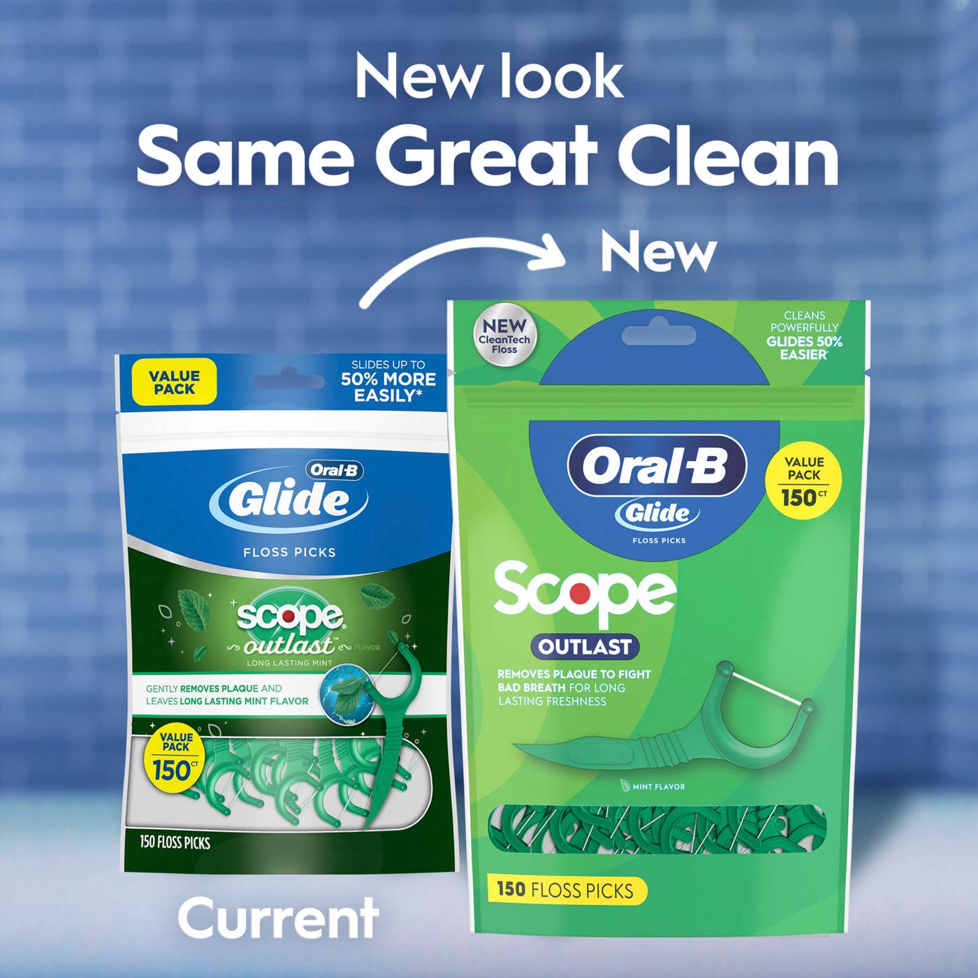 Oral-B Glide Mint Dental Floss Picks with Long Lasting Scope Flavor, 150 Picks; image 2 of 10