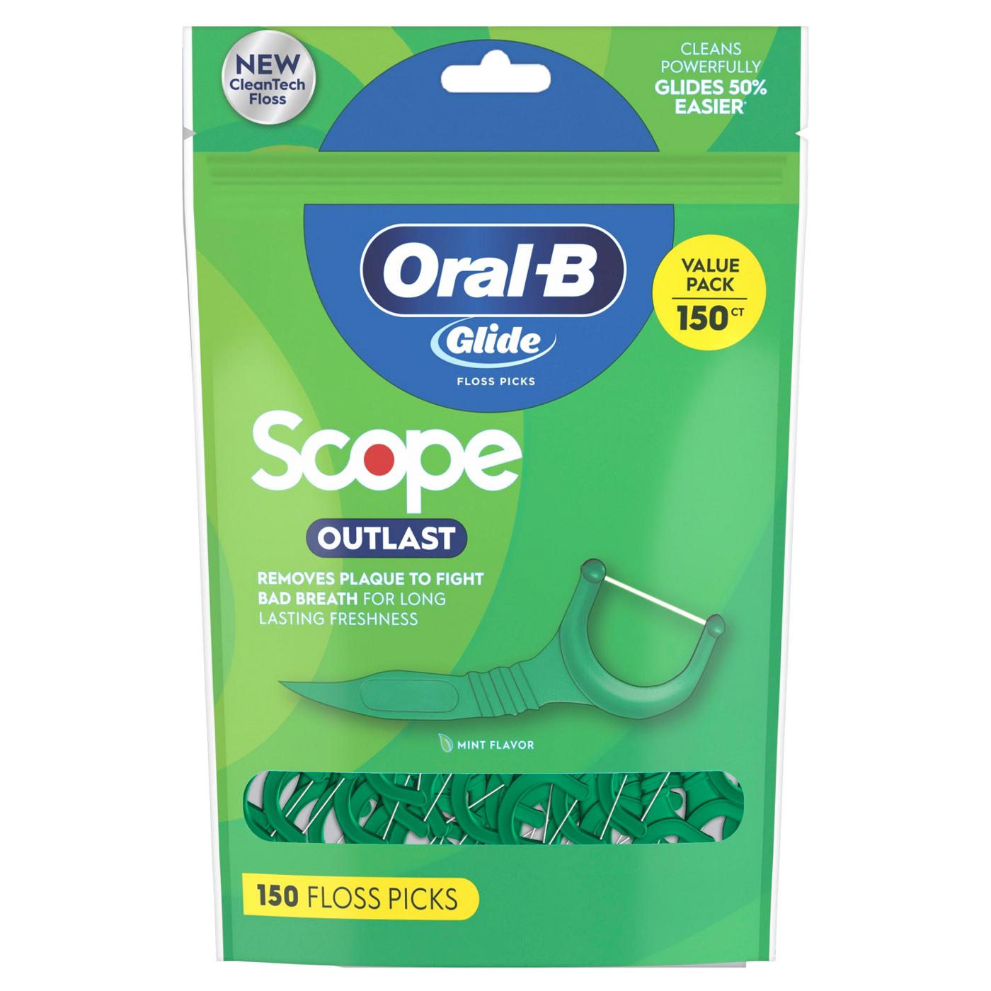 Oral-B Glide Mint Dental Floss Picks with Long Lasting Scope Flavor, 150 Picks; image 7 of 10