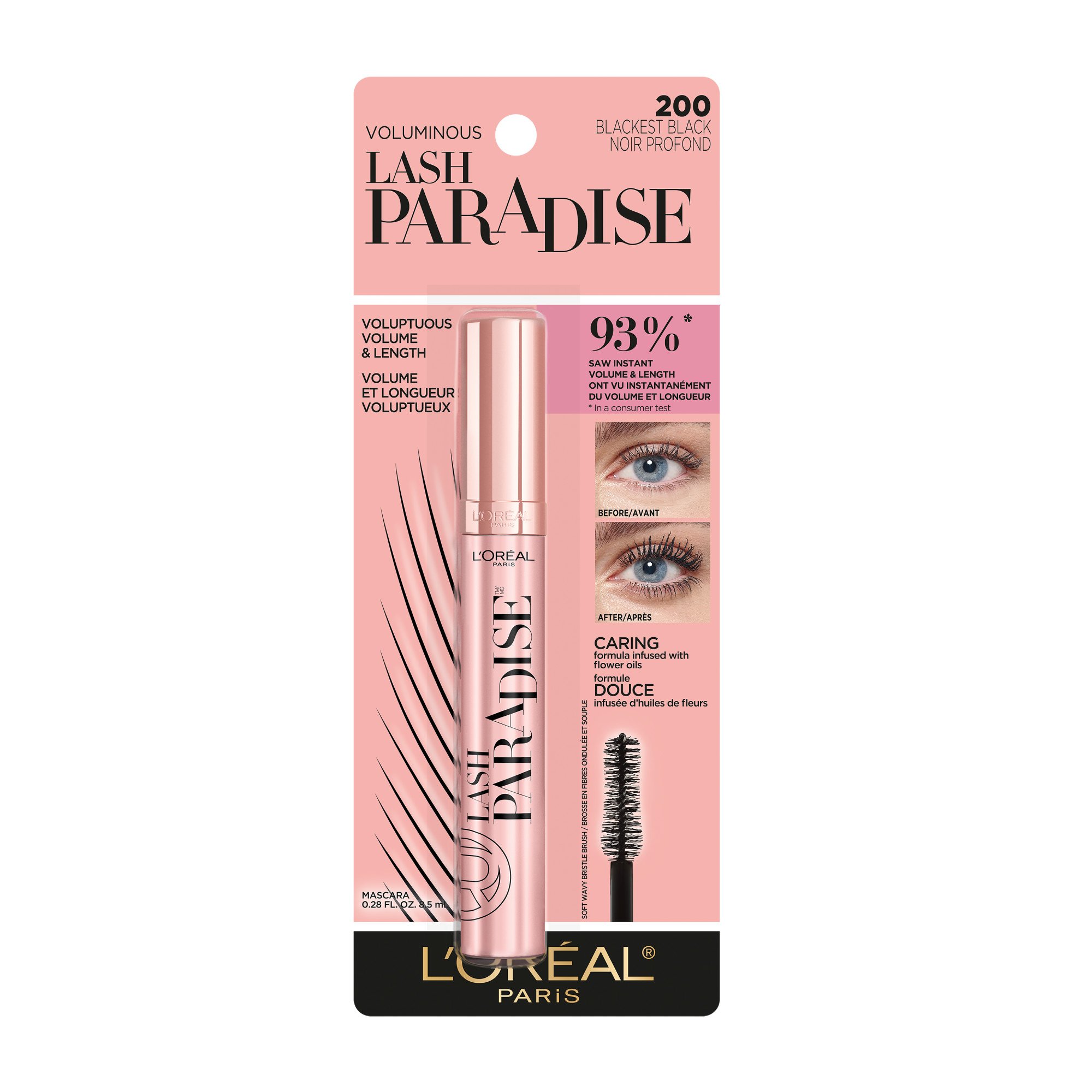 L'Oréal Paris Voluminous Makeup Lash Paradise Mascara - Blackest Black - Shop Mascara at H-E-B