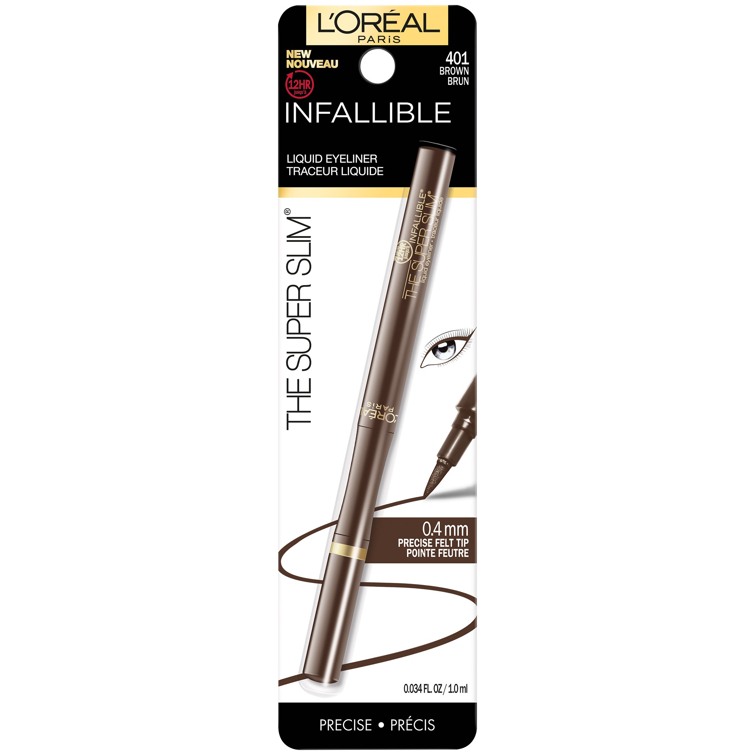 L'Oreal Paris Infallible Super Slim LongLasting Liquid Eyeliner, Brown Shop Eyes at HEB