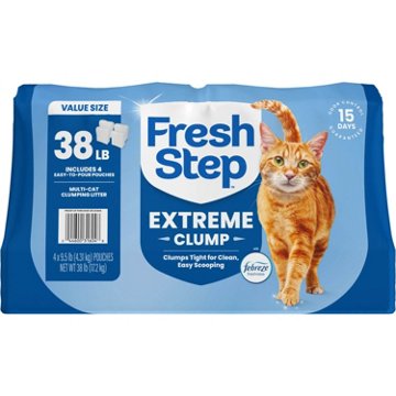 Fresh Step Extreme Clump Multi Cat Clumping Litter with Febreze Freshness, 38 lb