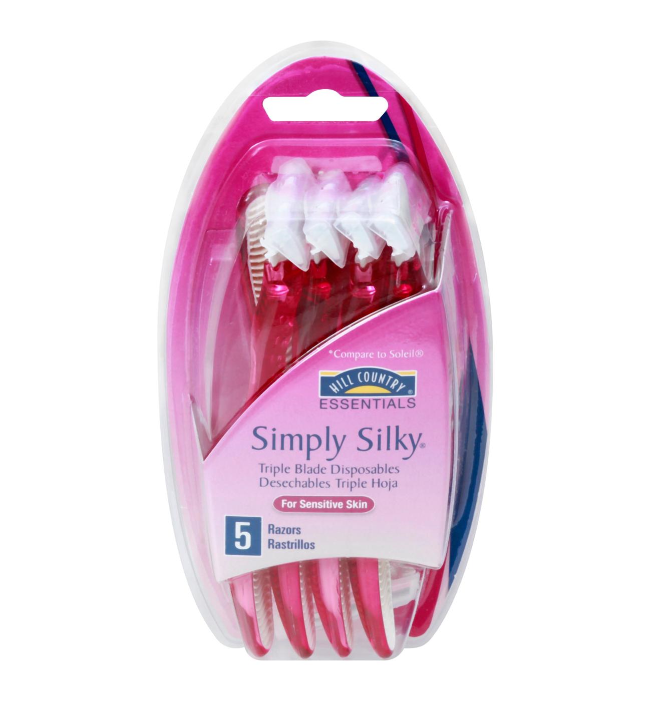 Hill Country Essentials Simply Silky Triple Blade Disposable Razors For Women; image 1 of 6