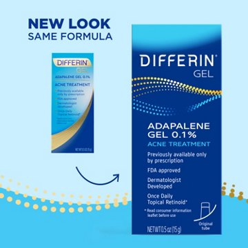 Differin Gel Acne Treatment 0.1% Adapalene, 0.5 oz