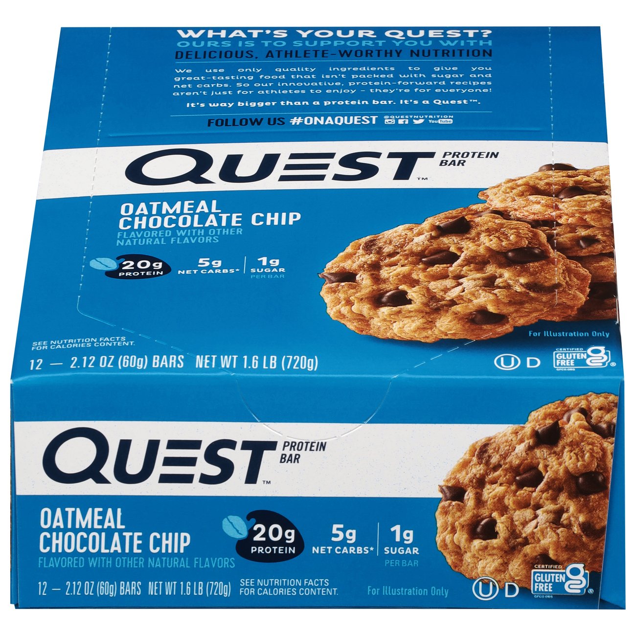Quest Protein Bars Oatmeal Chocolate Chip Shop Diet & fitness at HEB