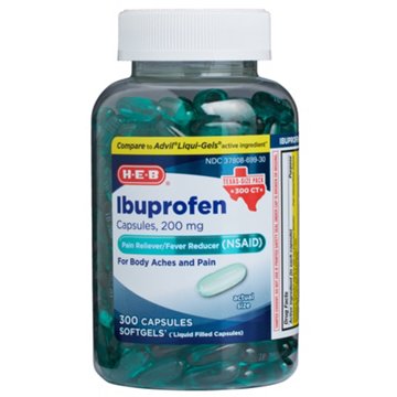 H-E-B Ibuprofen Pain Relief & Fever Reducer 200 mg Softgels, 300 ct