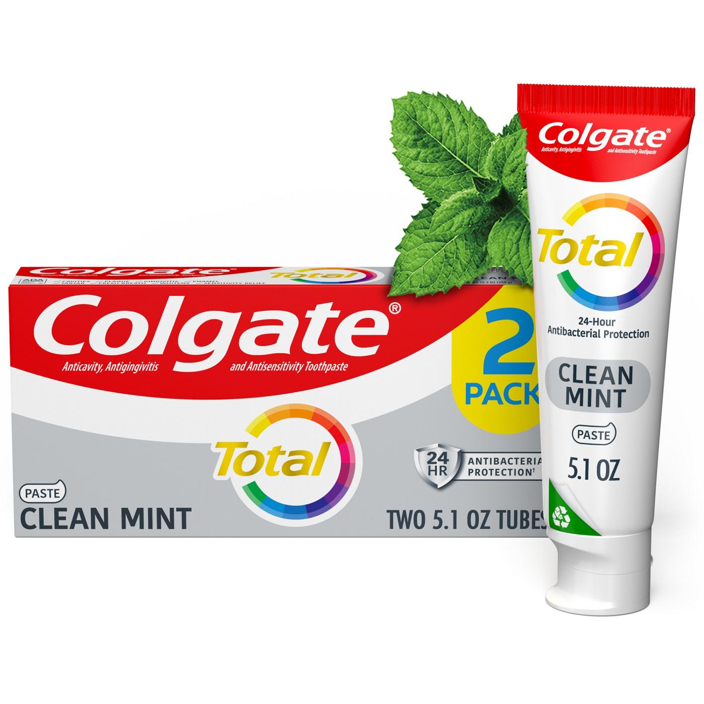 Colgate Total Toothpaste - Clean Mint, 2 Pk; image 9 of 18