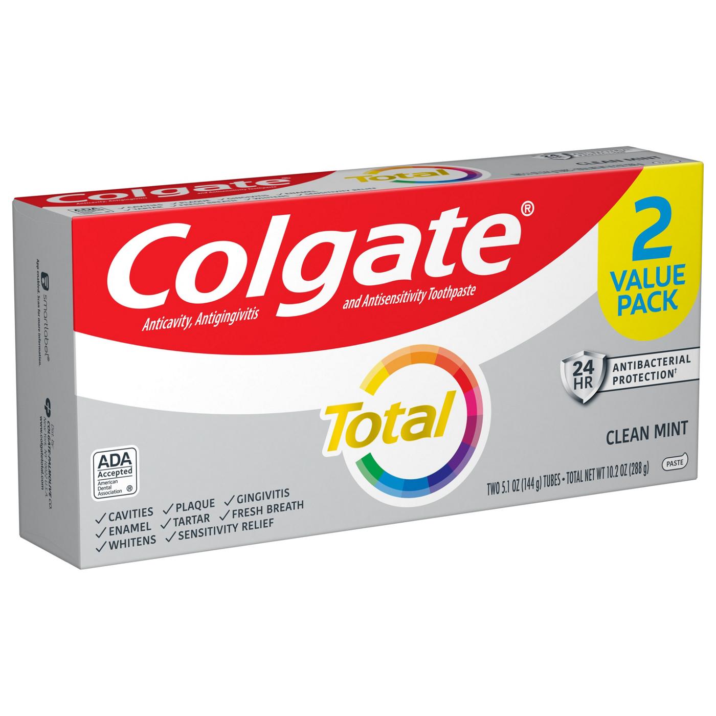 Colgate Total Toothpaste - Clean Mint, 2 Pk; image 17 of 18