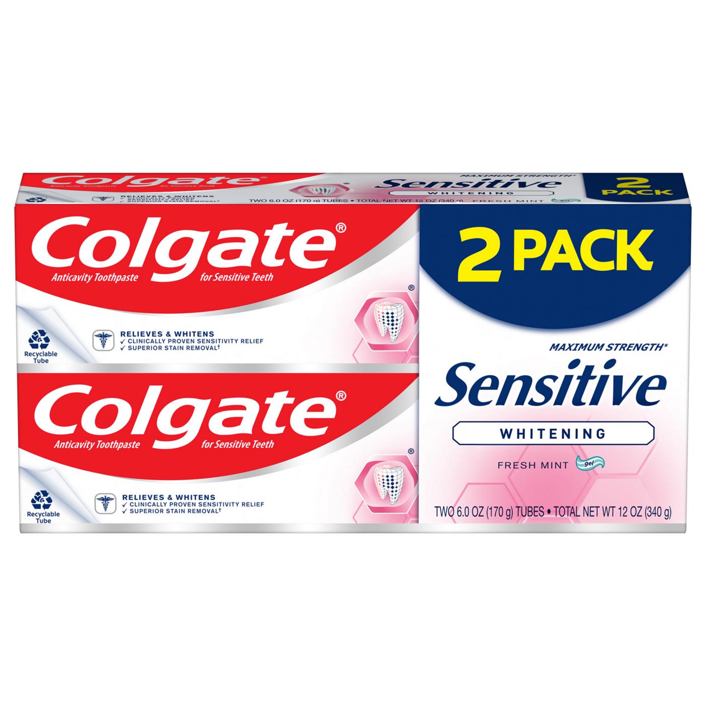 Colgate Sensitive Anticavity Toothpaste 2 pk - Fresh Mint; image 1 of 2