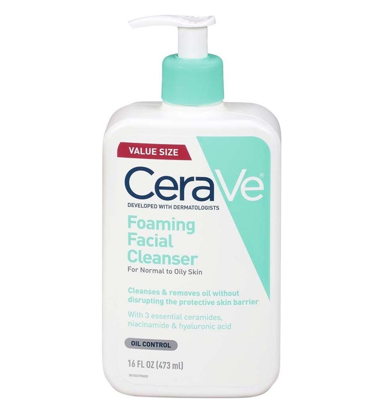 CeraVe Foaming Facial Cleanser - Normal to Oily Skin; image 1 of 2