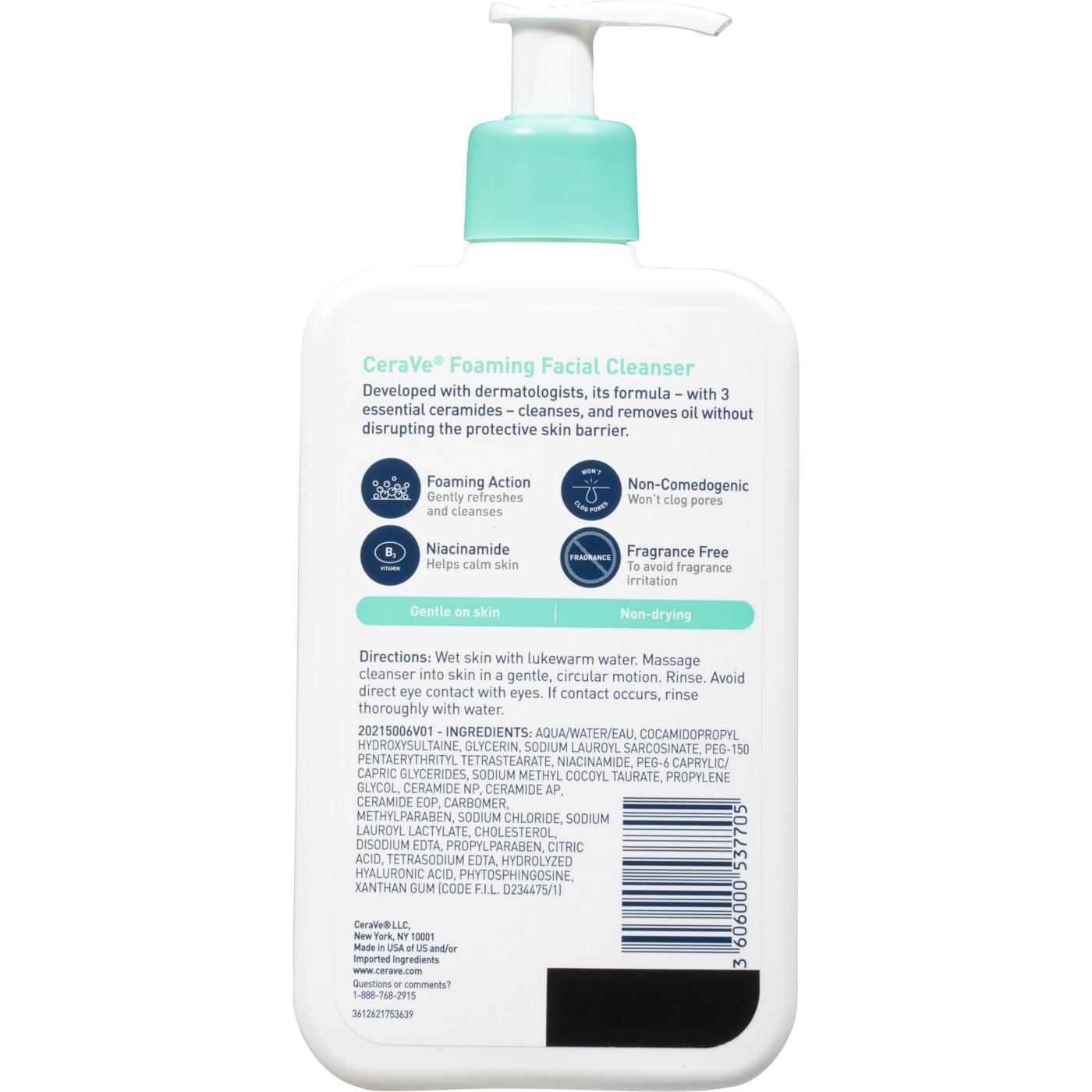 CeraVe Foaming Facial Cleanser; image 2 of 3