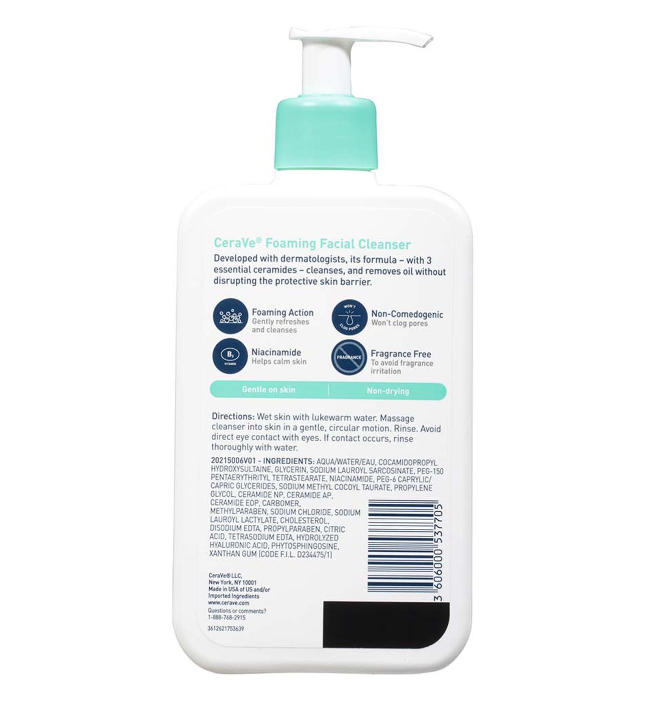 CeraVe Foaming Facial Cleanser - Normal to Oily Skin; image 2 of 2