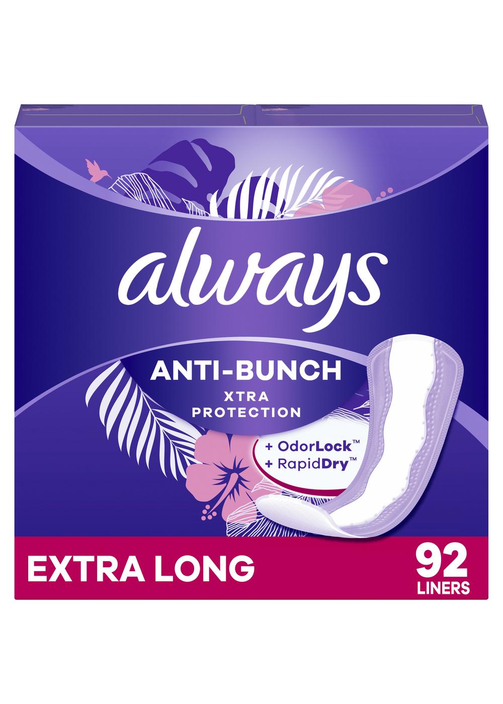 Always Anti-Bunch Xtra Protection Daily Liners Extra Long Unscented; image 1 of 8