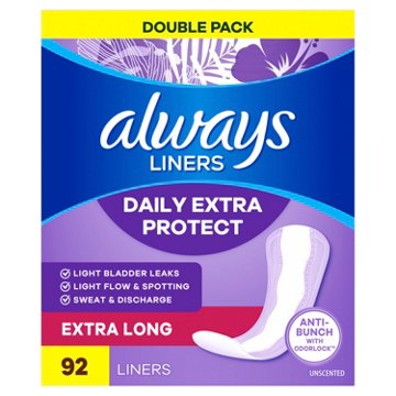 Always Anti-Bunch Xtra Protection Daily Liners Extra Long Unscented