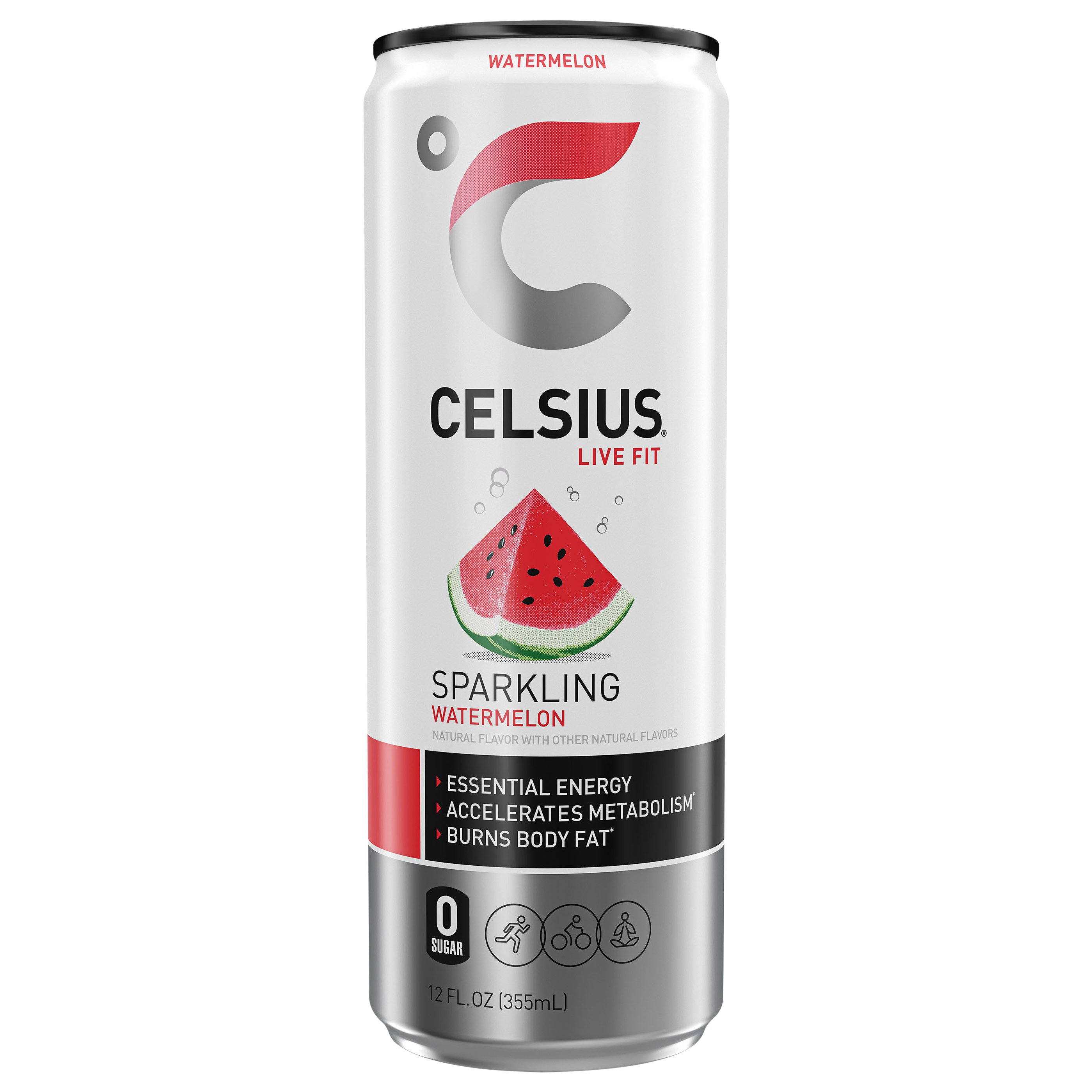 Celsius Zero Sugar Sparkling Energy Drink - Watermelon, 12 oz