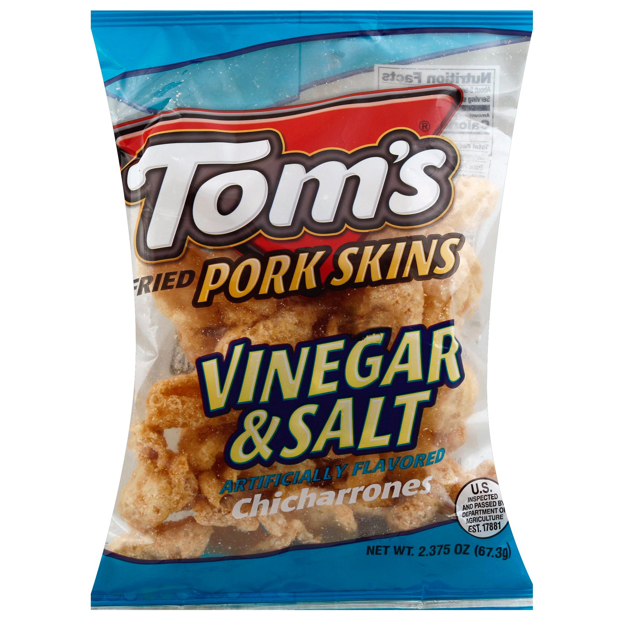 Tom's Vinegar & Salt Fried Pork Skins Shop Chips at HEB