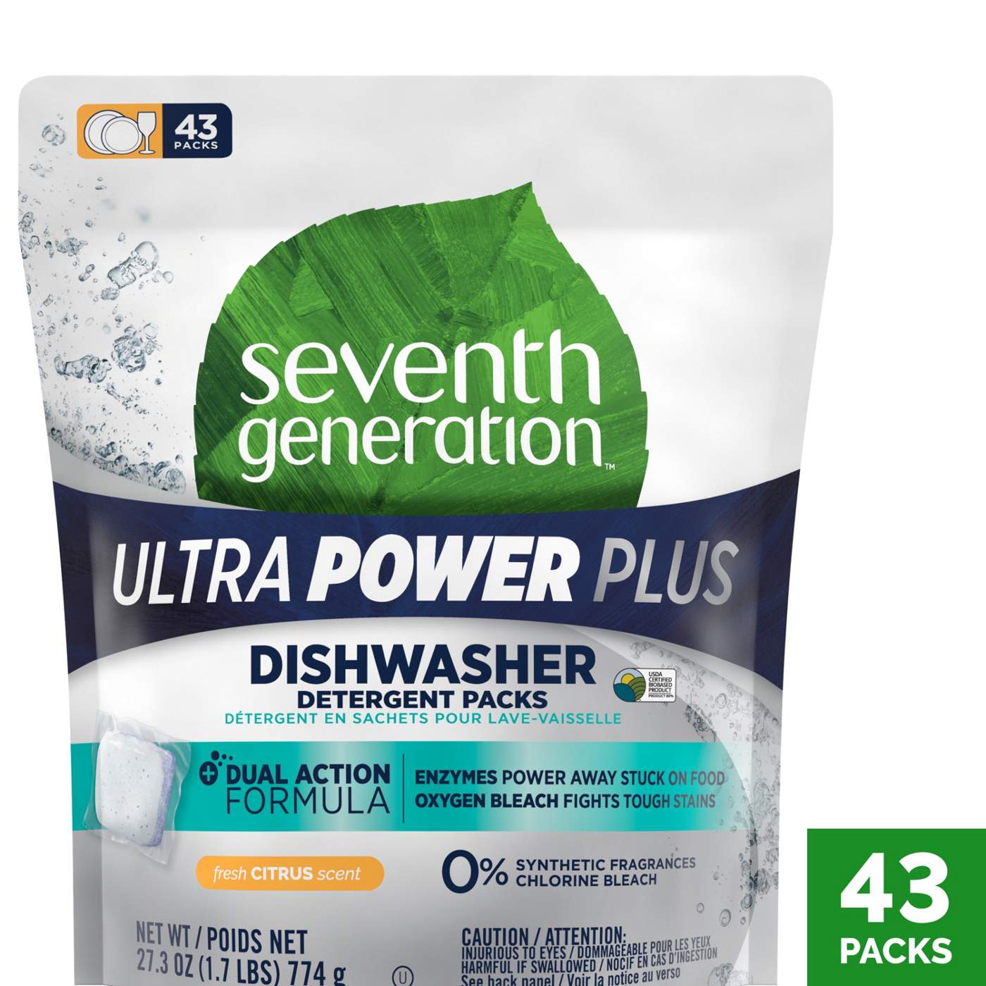 Seventh Generation Ultra Power Plus Dishwasher Detergent Packs - Citrus; image 2 of 9