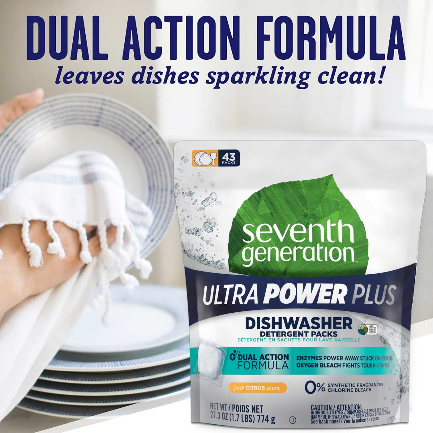 Seventh Generation Ultra Power Plus Dishwasher Detergent Packs - Citrus; image 5 of 9