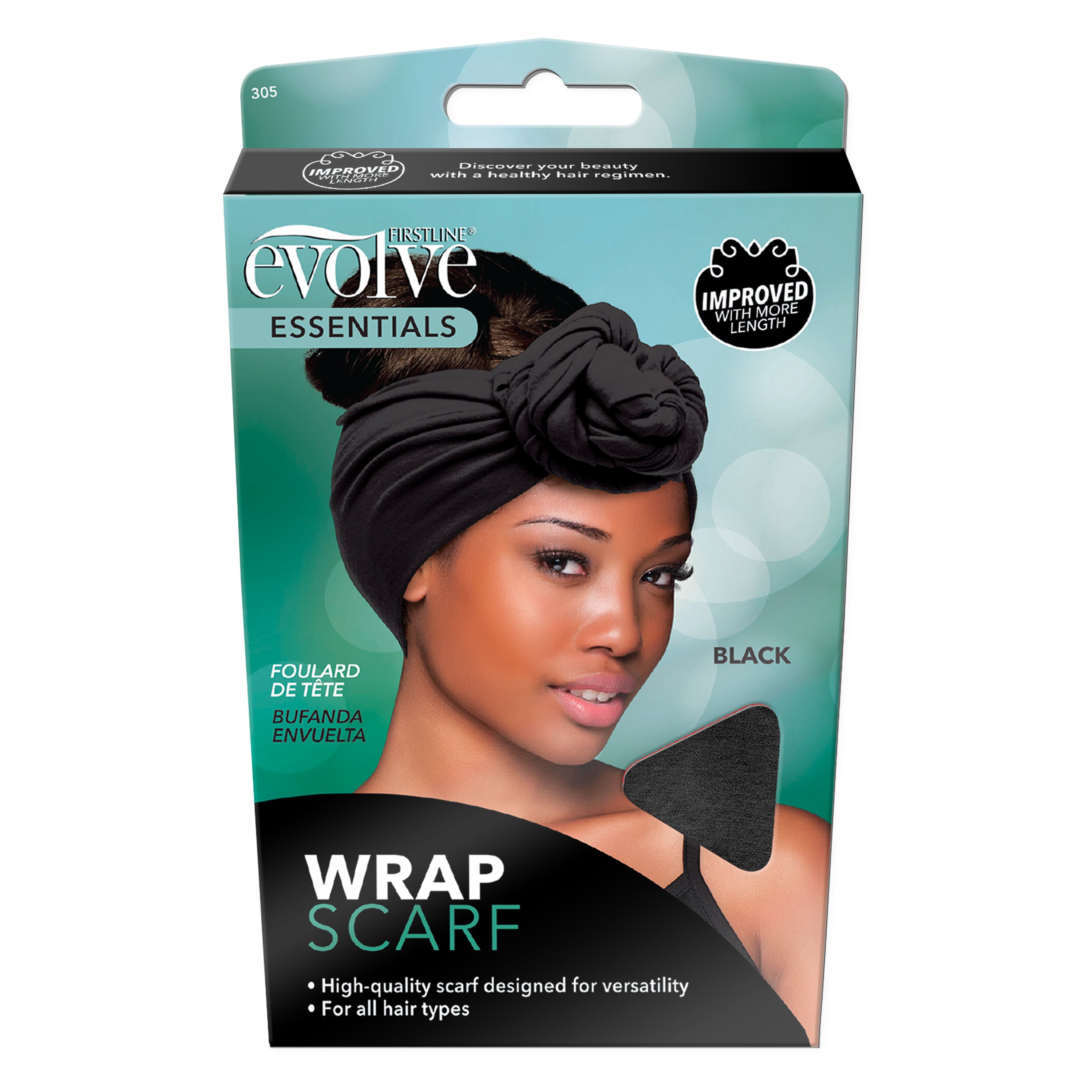 Evolve Wrap Scarf Black Shop Hair Accessories at HEB