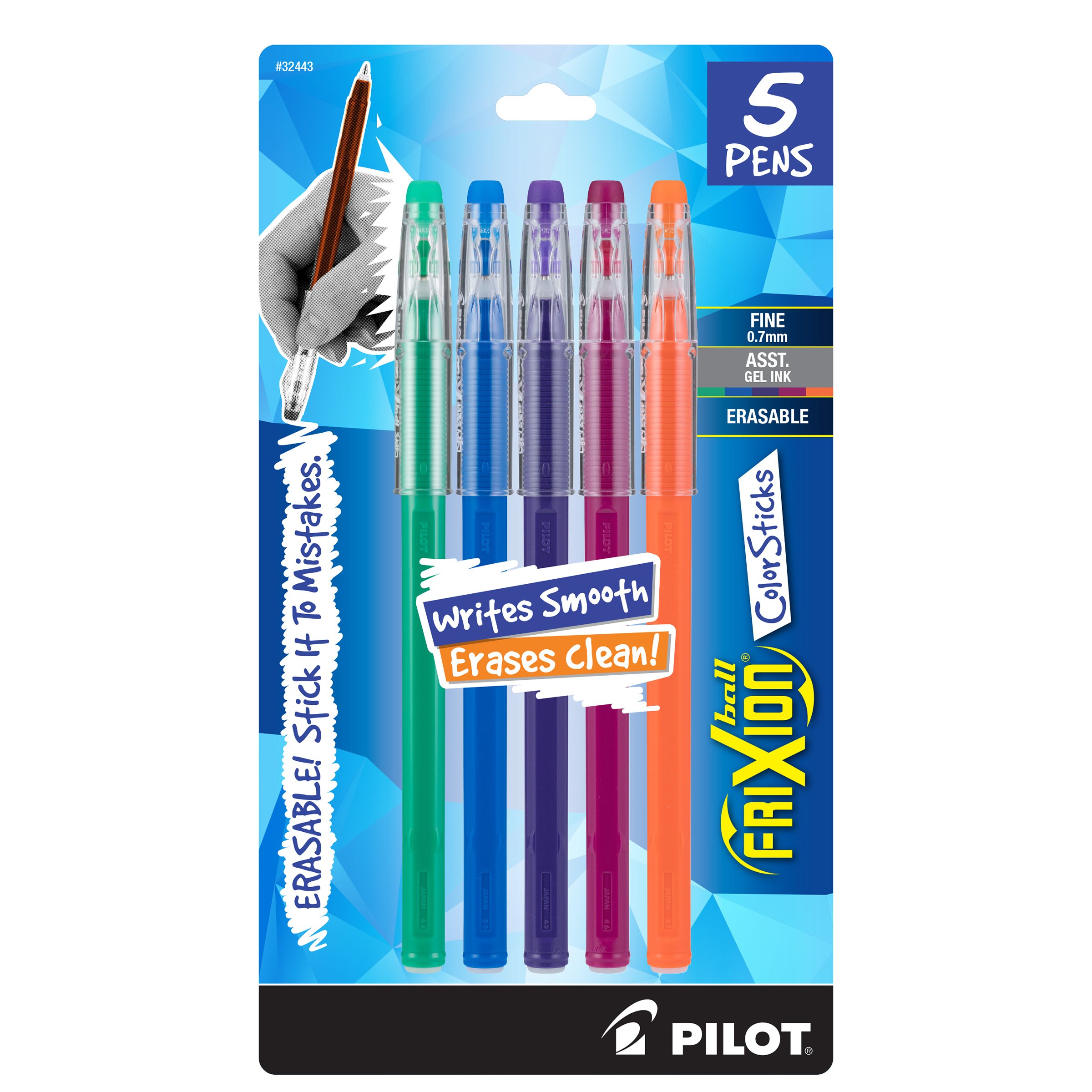 Pilot FriXion ColorSticks Fine Point Erasable Gel Pens