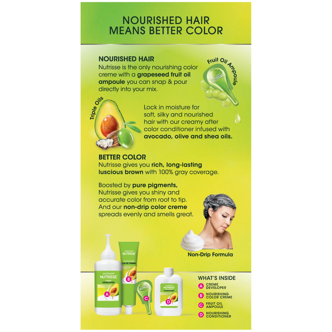 Garnier Nutrisse Nourishing Hair Color Creme with Triple Oils 613 Light Nude Brown; image 3 of 9