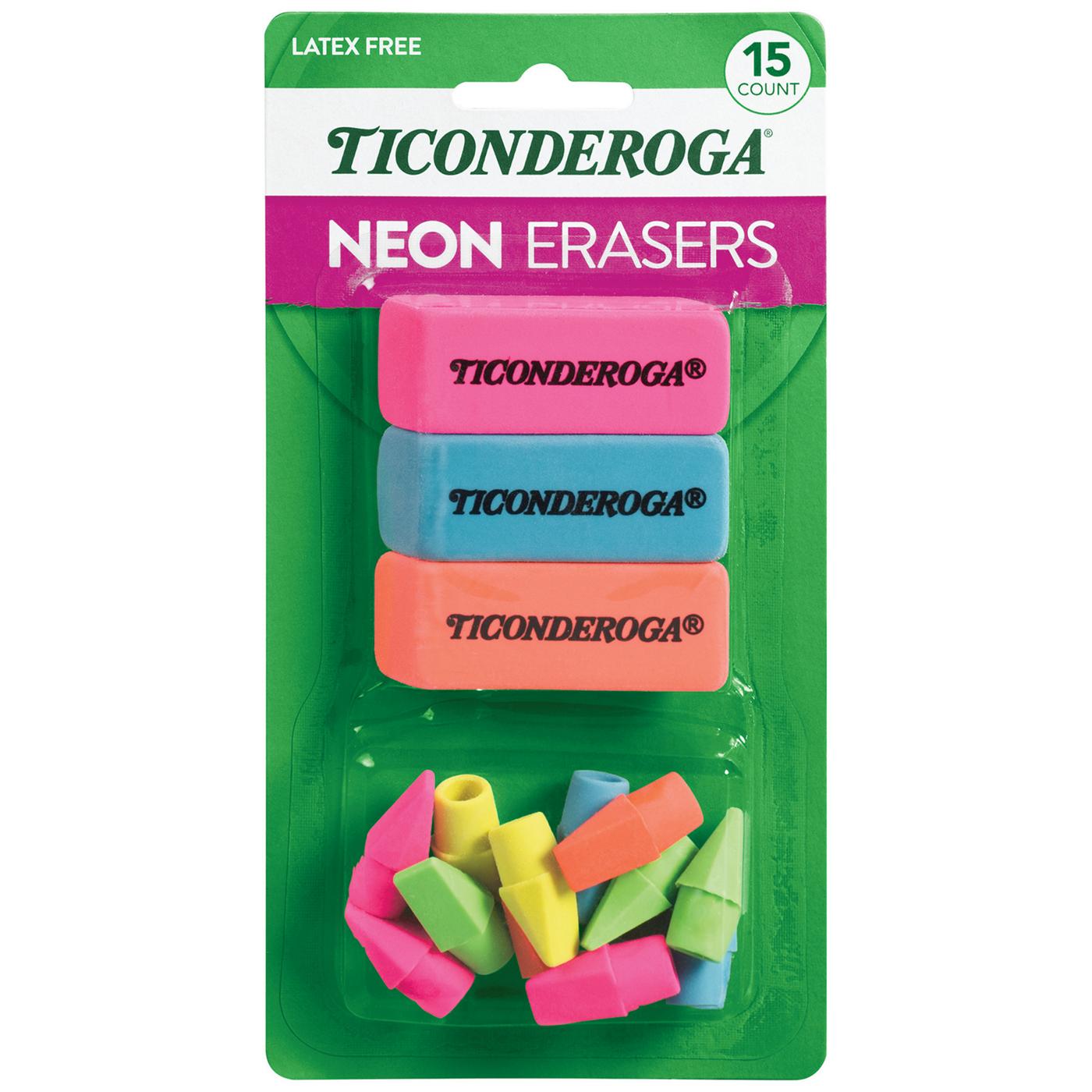 Ticonderoga Assorted Neon Erasers; image 1 of 4