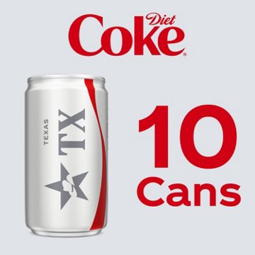 Diet Coke Soda Soft Drink 10 pk Mini Cans, 7.5 oz