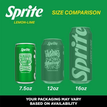 Sprite Lemon Lime Caffeine Free Soda Soft Drink Fridge Pack 10 pk Mini Cans, 7.5 oz