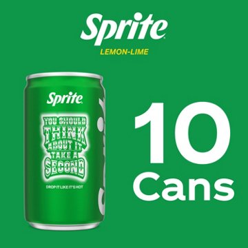Sprite Lemon Lime Caffeine Free Soda Soft Drink Fridge Pack 10 pk Mini Cans, 7.5 oz