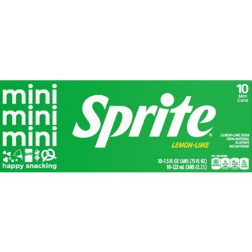 Sprite Lemon Lime Soda Soft Drink 10 pk Mini Cans, 7.5 oz