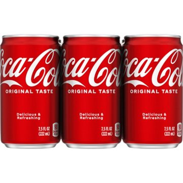 Coca-Cola Soda Soft Drink 6 pk Mini Cans