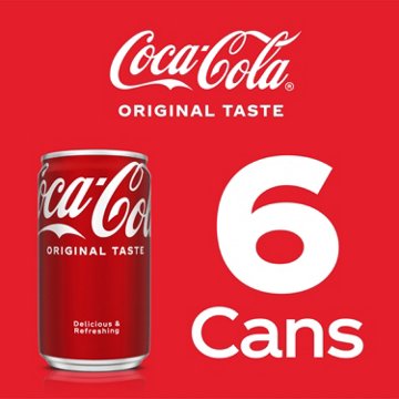 Coca-Cola Soda Soft Drink 6 pk Mini Cans