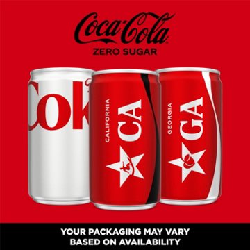 Coca-Cola Zero Sugar Soda Soft Drink 6 pk Mini Cans