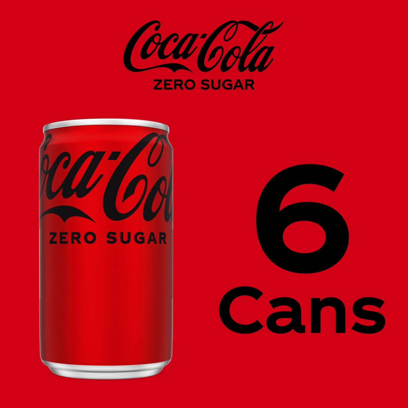Coca-Cola Zero Sugar Soda Soft Drink 6 pk Mini Cans; image 3 of 7