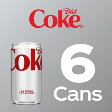 Diet Coke Soda Soft Drink 6 pk Mini Cans