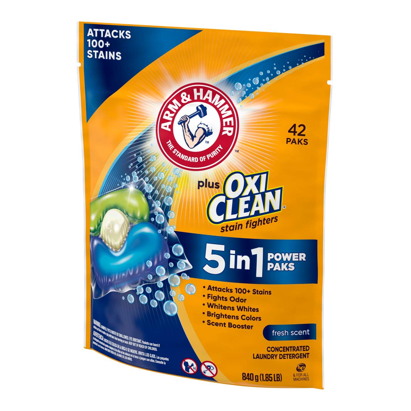 Arm & Hammer Plus OxiClean HE Laundry Detergent Pacs - Fresh; image 3 of 3