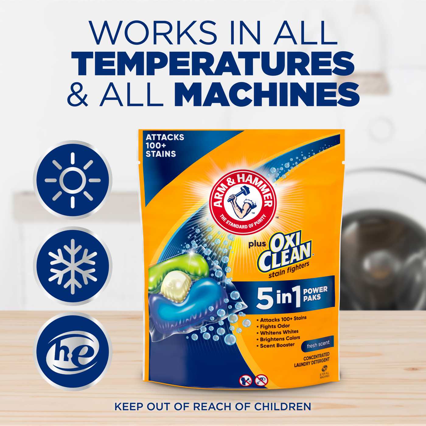 Arm & Hammer Plus OxiClean HE Laundry Detergent Pacs - Fresh; image 8 of 12
