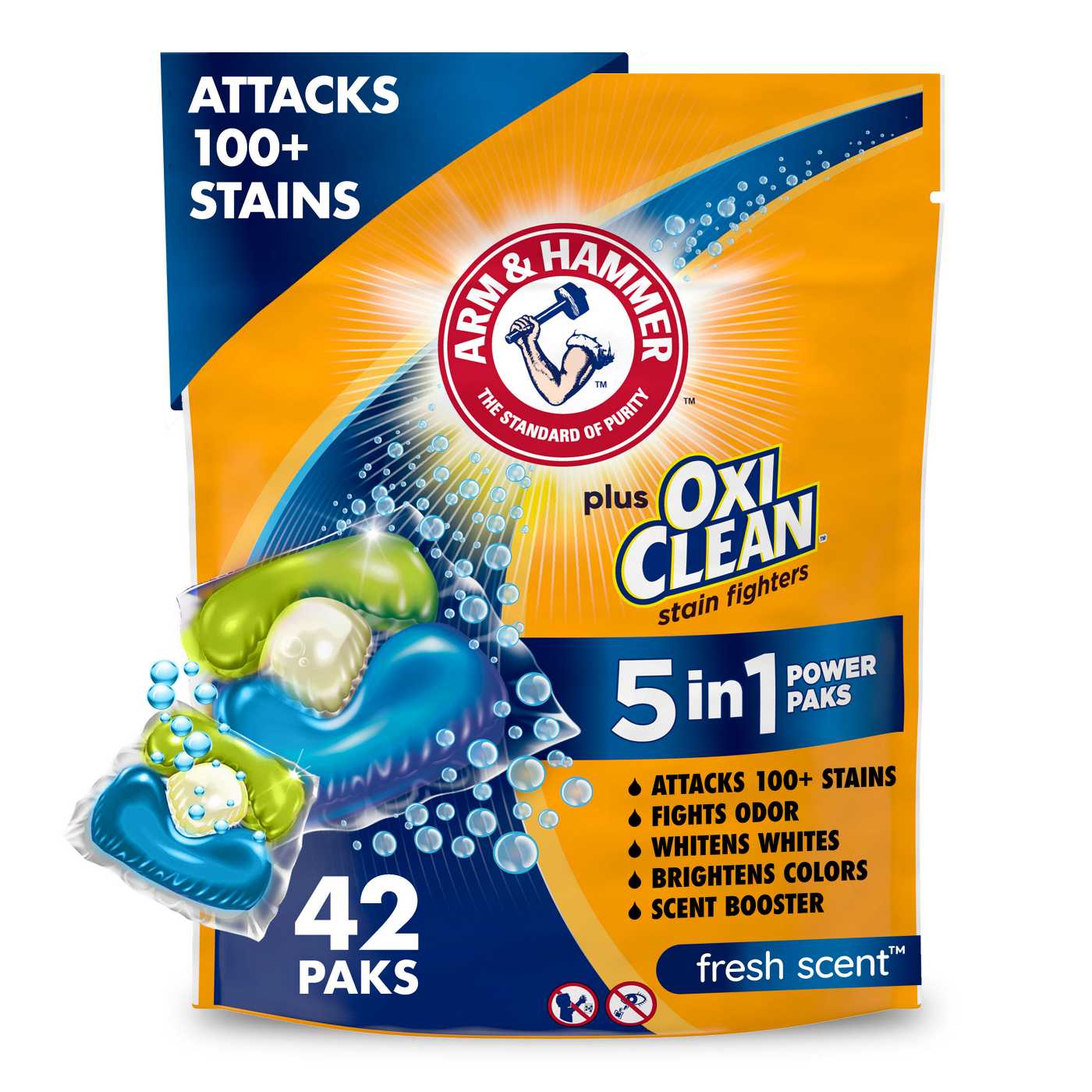 Arm & Hammer Plus OxiClean HE Laundry Detergent Pacs - Fresh; image 9 of 12