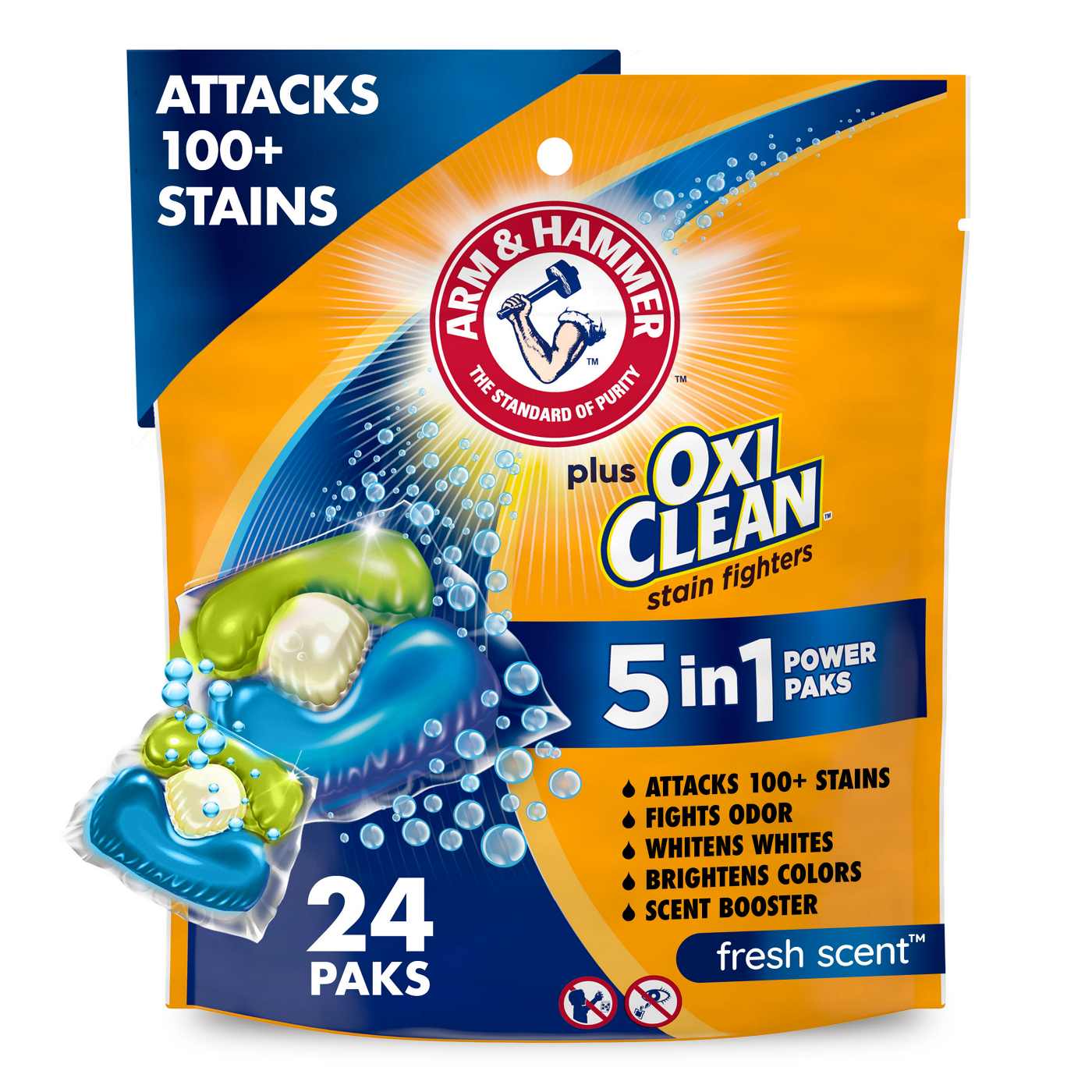 Arm & Hammer Plus OxiClean HE Laundry Detergent Pacs - Fresh; image 2 of 12