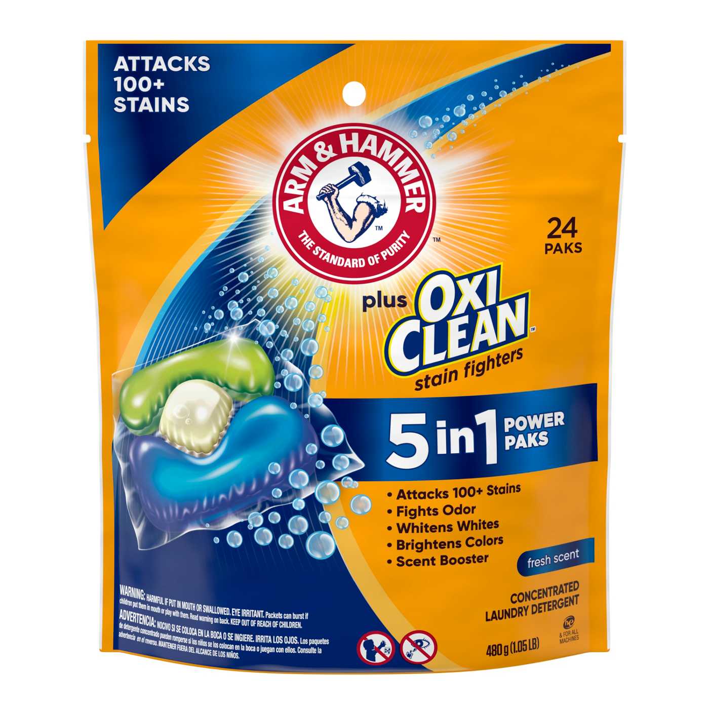 Arm & Hammer Plus OxiClean HE Laundry Detergent Pacs - Fresh; image 1 of 12