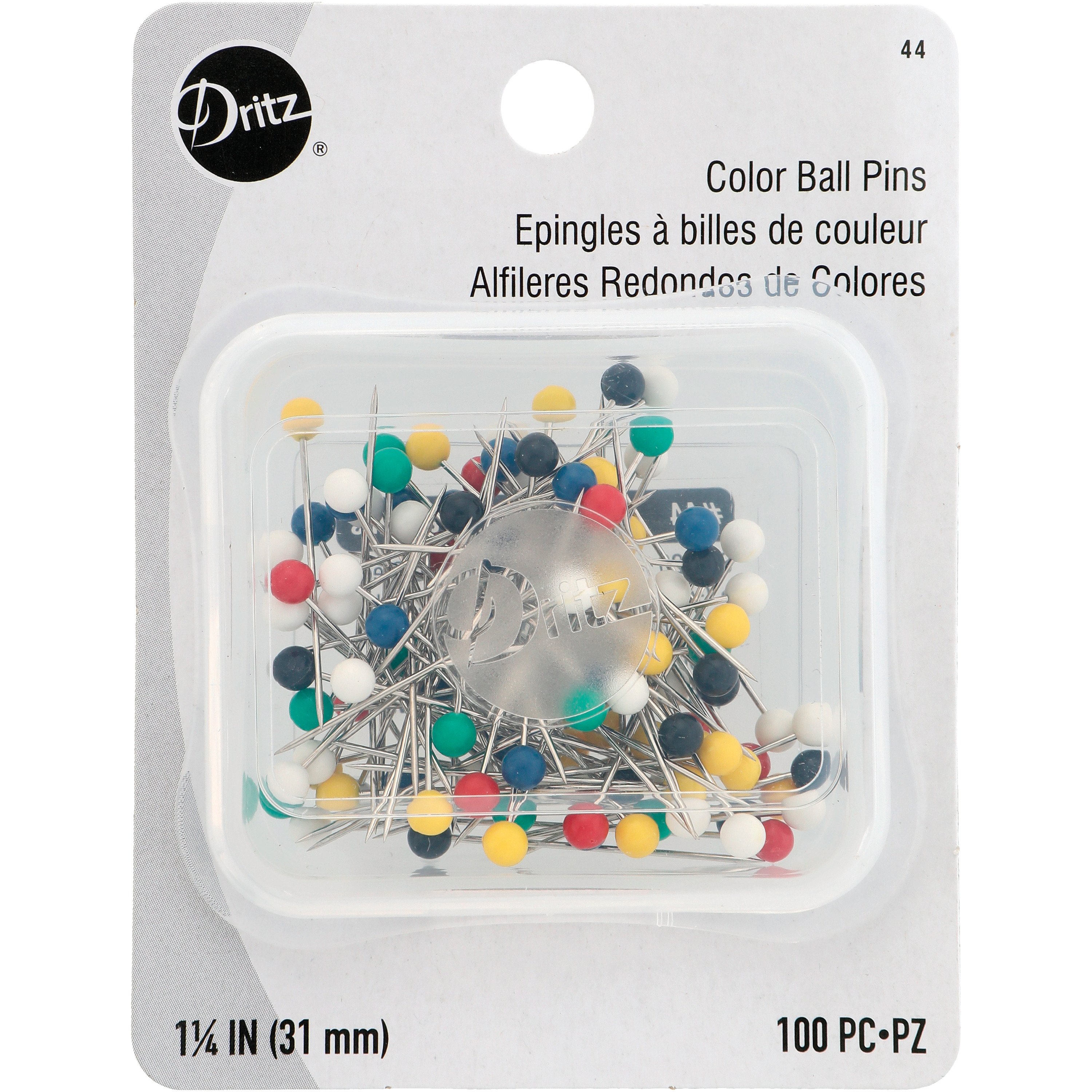 Dritz Color Ball Pins, 100 Pc