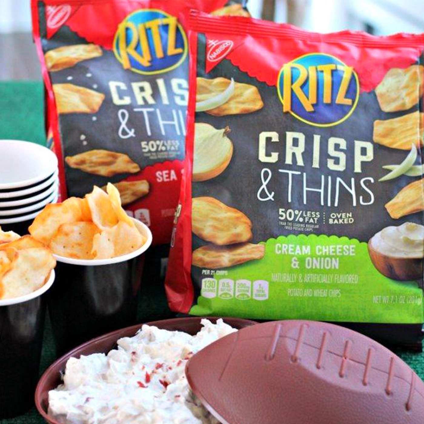 Ritz Crisp and Thins Cream Cheese and Onion Chips; image 4 of 8