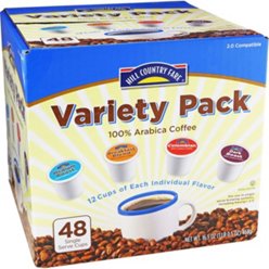 Hill Country Fare Variety Pack Single Serve Coffee Cups , 48