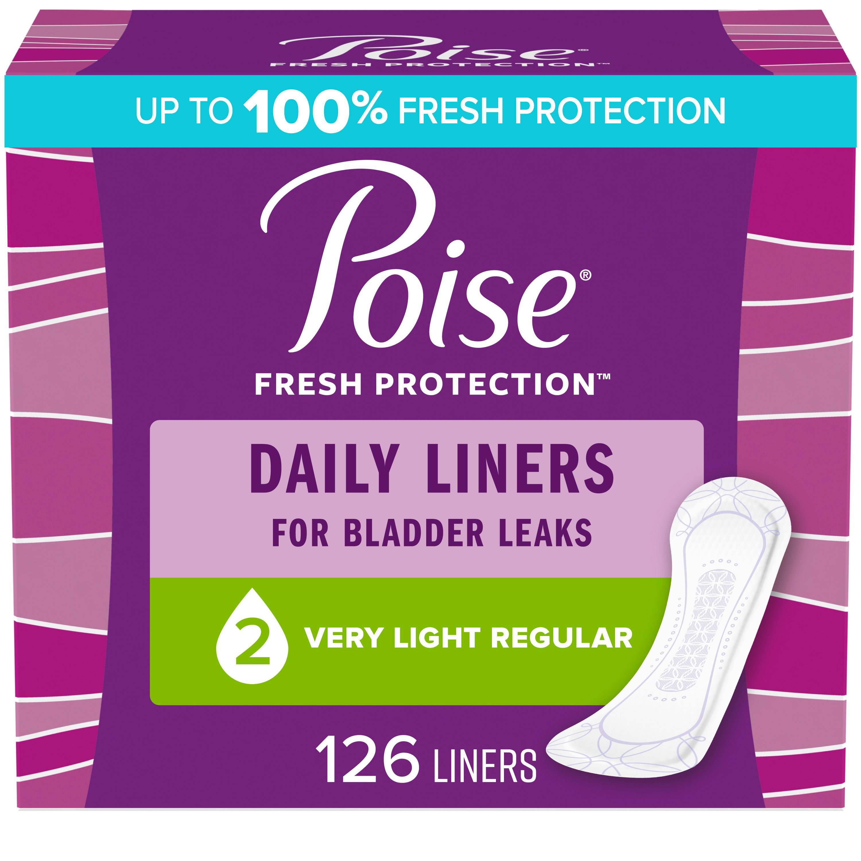 Poise Very Light Absorbency Regular Panty Liners Shop Incontinence At