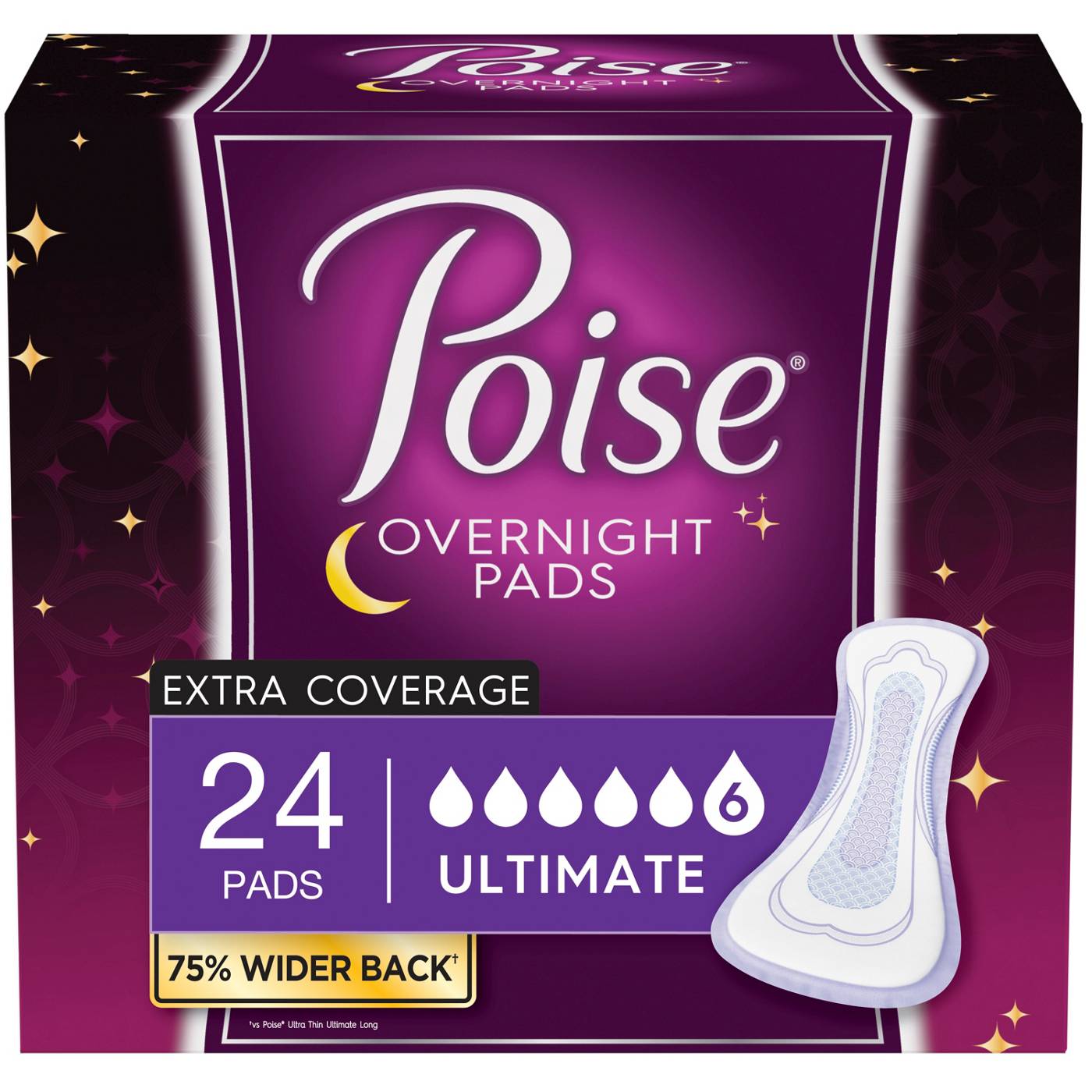 Poise Overnight Incontinence Pads For Women Ultimate Absorbency Bladder  Control Pads - Shop Incontinence at H-E-B