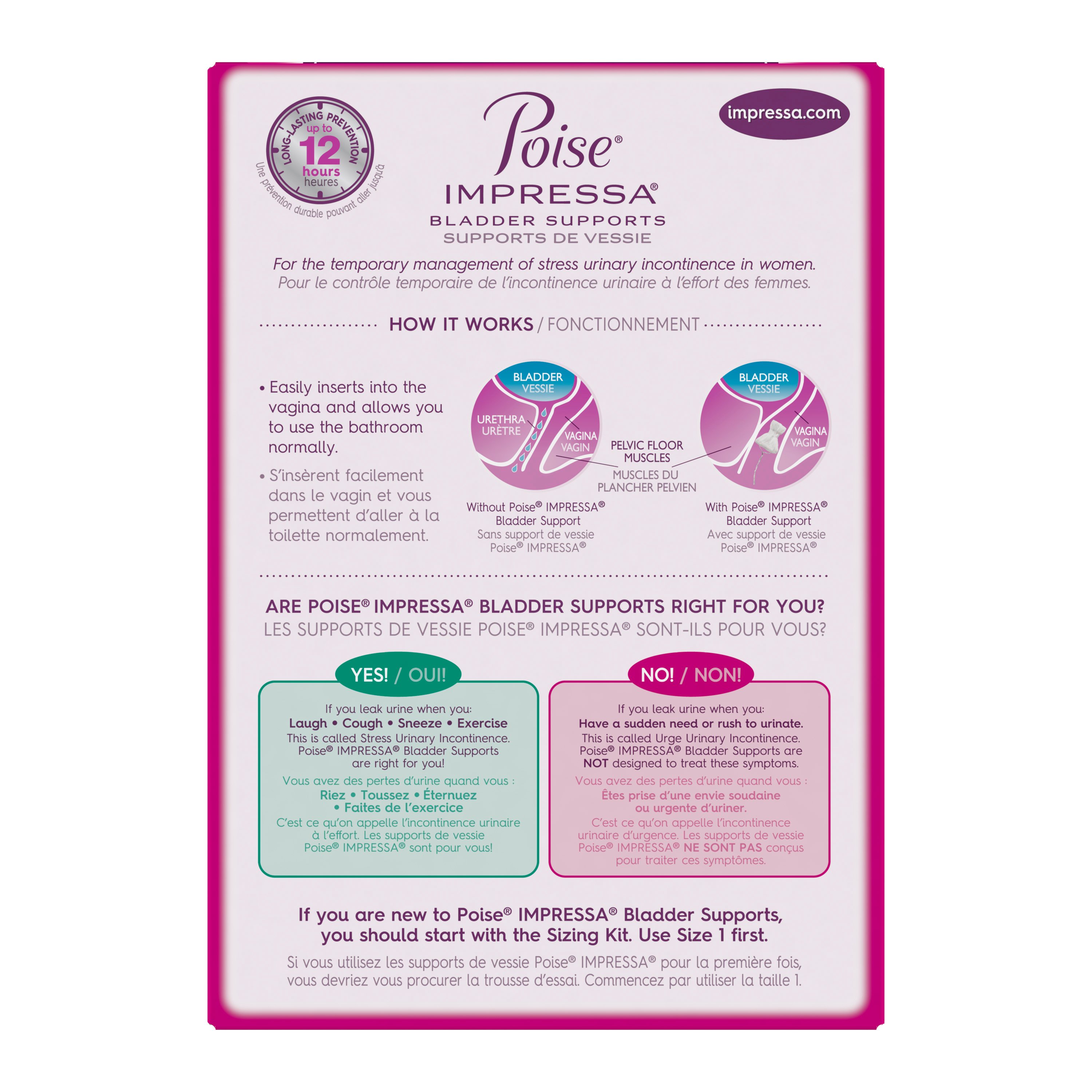 Poise Impressa Bladder Supports for Women Size 2 - Shop Incontinence at  H-E-B