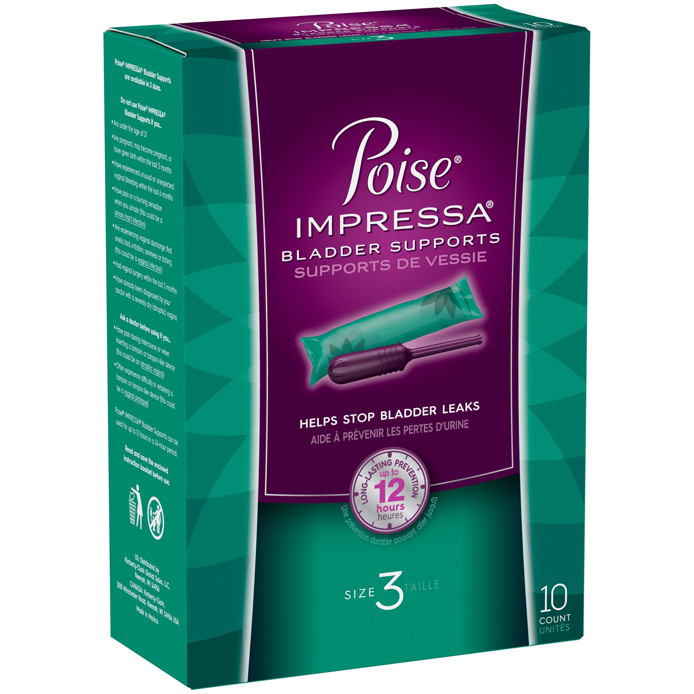 Poise Impressa Bladder Supports for Women Size 3 Shop Incontinence at