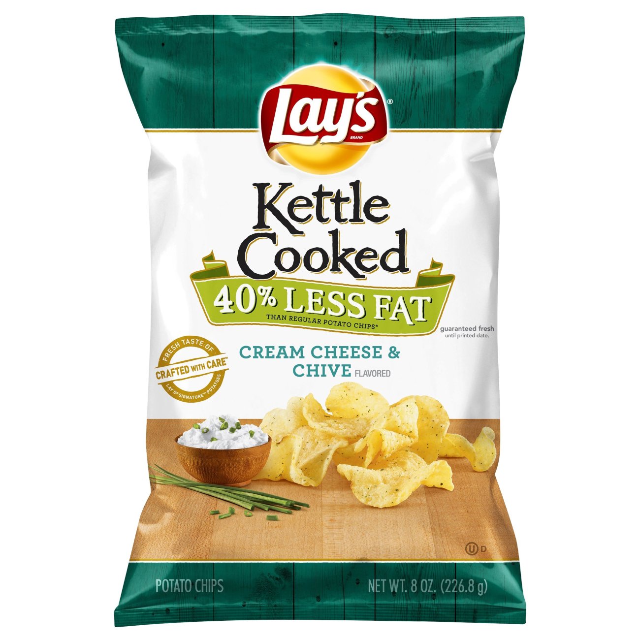 Lay's Kettle Cooked Cream Cheese and Chive Shop Chips at HEB